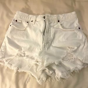 Abercrombie and Fitch white denim shorts